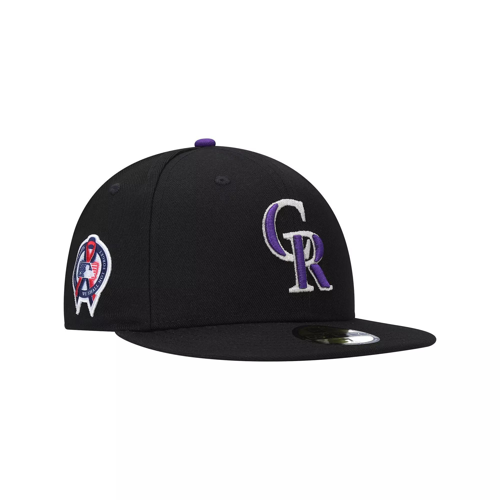 Men's New Era Black Colorado Rockies 9/11 Memorial Side Patch 59FIFTY Fitted Hat, Size: 7 1/4 Product Image