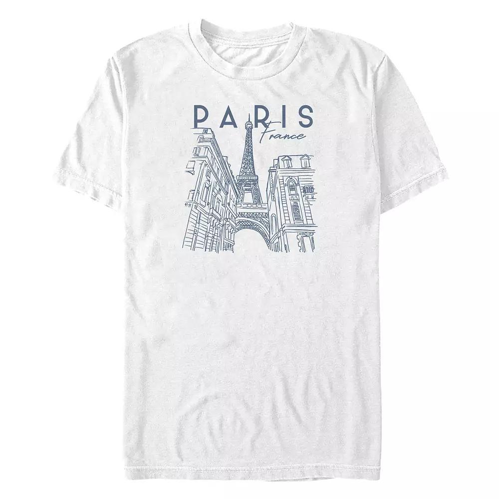 Big & Tall Paris, France City Sketch Graphic Tee, Men's, Size: 4XL, White Product Image