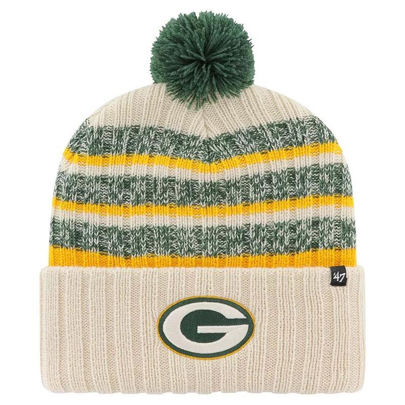 Mens 47 Cream Green Bay Packers Tavern Cuffed Knit Hat with Pom Product Image