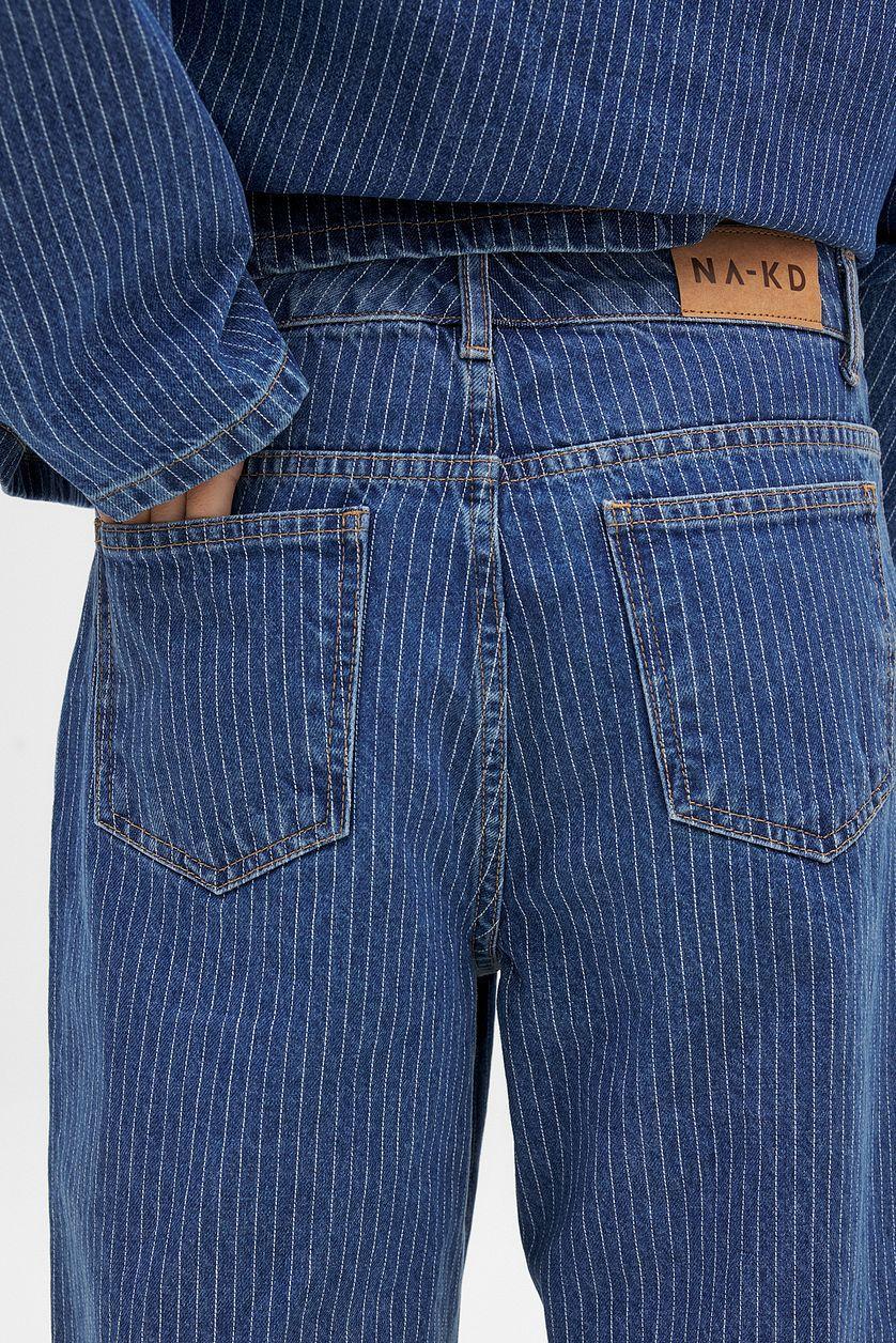 Pinstriped Denim Shorts Product Image