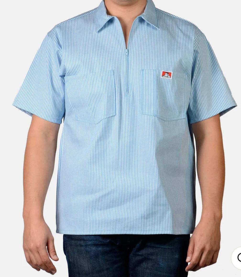 Ben Davis Short Sleeve Striped 1/2 Zip Shirt Male Product Image