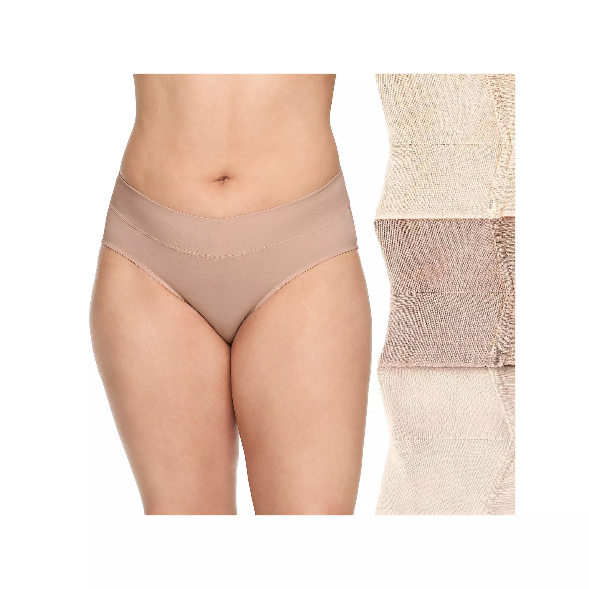 Women's Warners No Pinching No Problems® 3-pk. Dig-Free Mid-Waist Hipster Panty Set RU4403P, Size: XXL, Sandshell Product Image