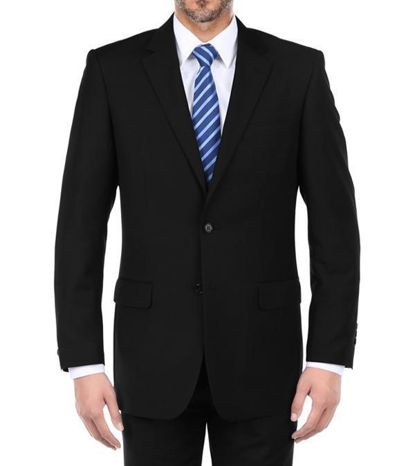 (34R, 38L, 42R, 44R) Regular Fit 2 Piece Black Suit Product Image