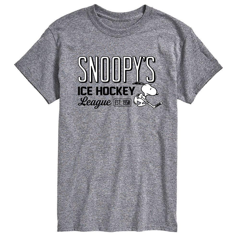 Big & Tall Peanuts Ice Hockey League Tee, Men's, Size: 4XB, Gray Product Image