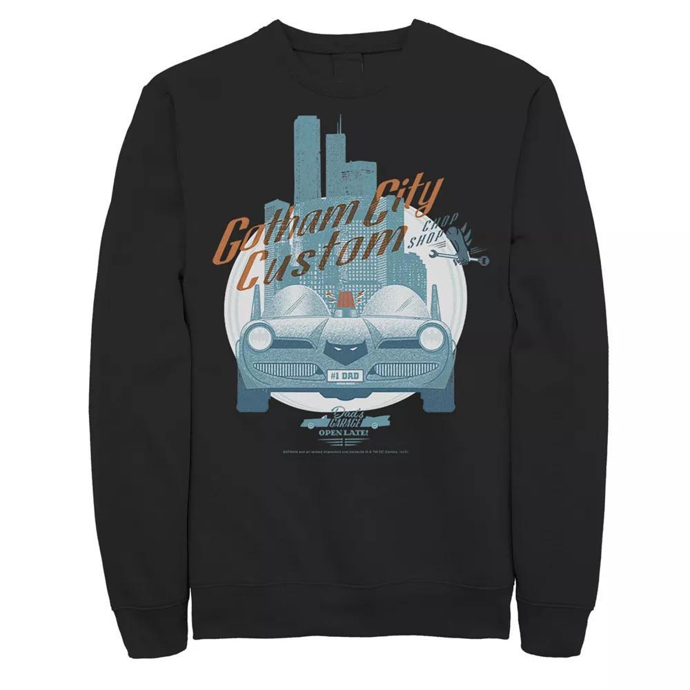 Mens DC Comics Gotham City Customs Shop Poster Sweatshirt Product Image