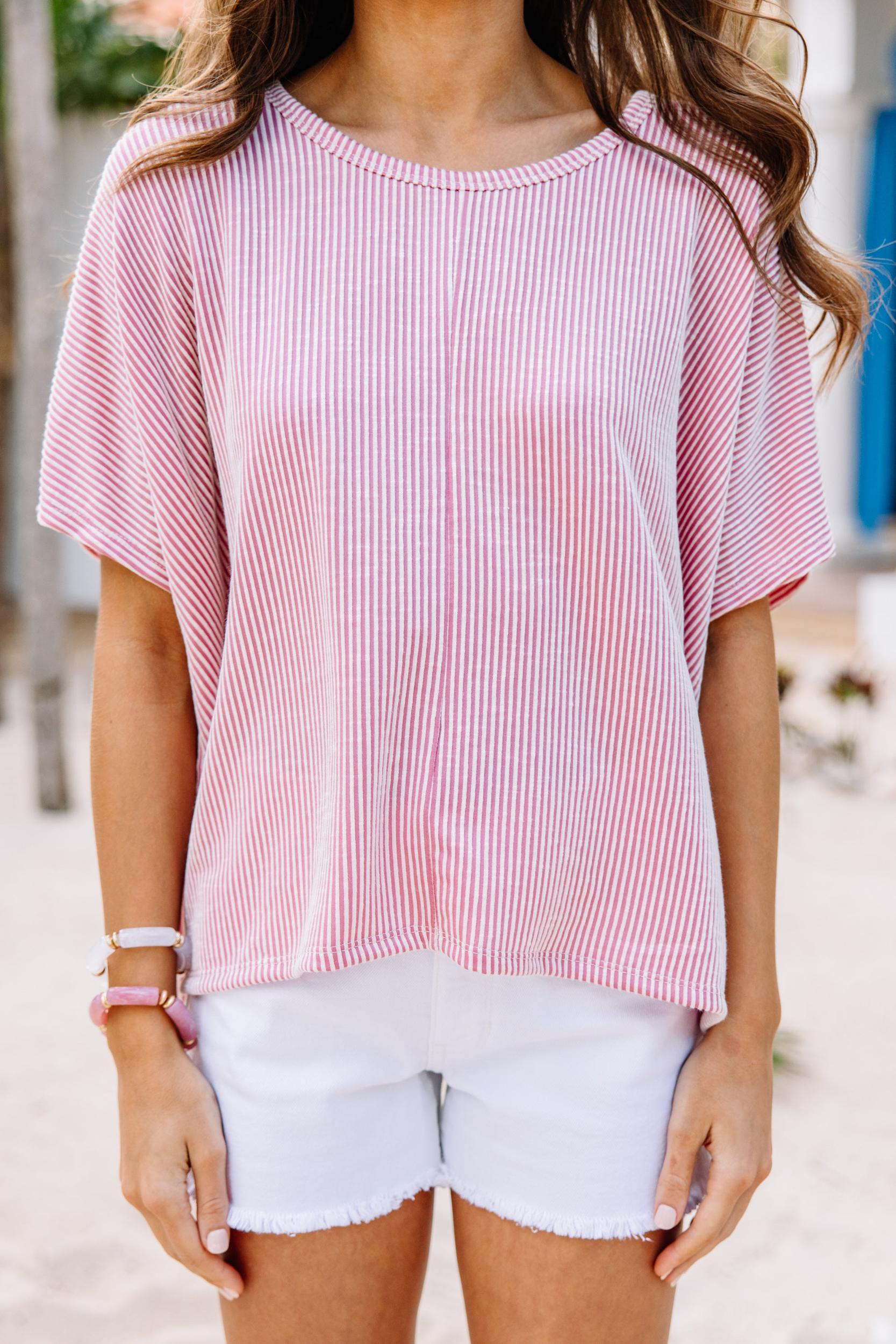 Confident Decisions Blush Pink Ribbed Top Female Product Image