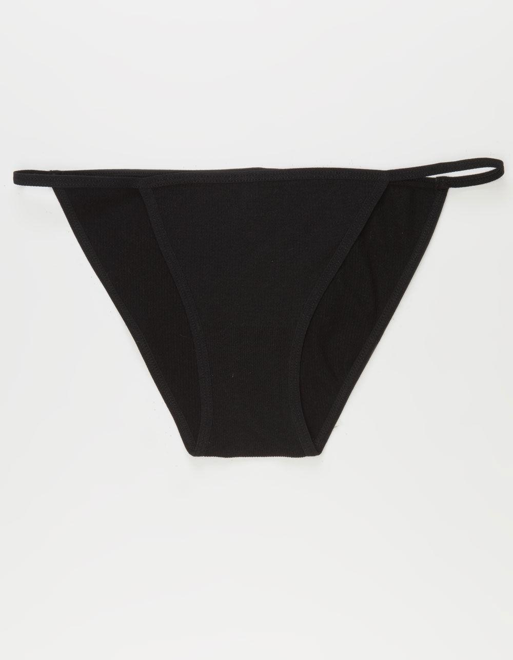 FULL TILT Rib Seamless Cheeky Panties - BLACK Product Image