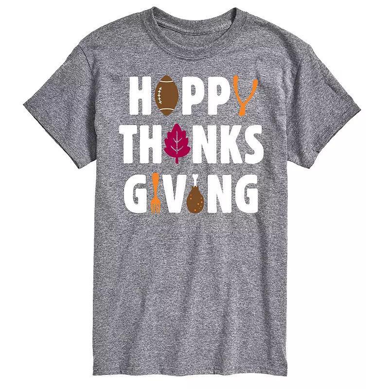 Men's Happy Thanksgiving Icons Graphic Tee, Size: XL, Blue Product Image