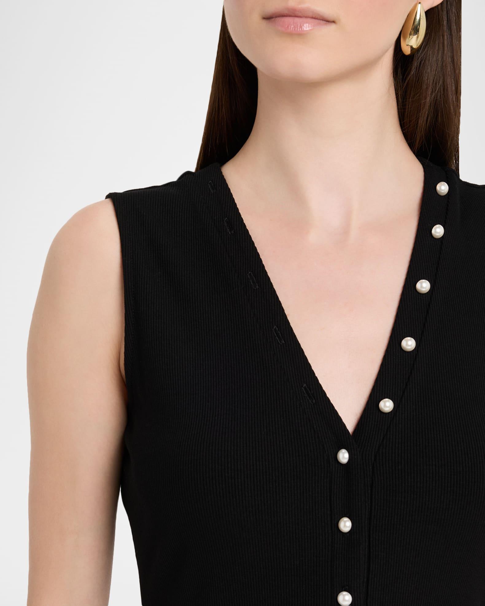 Zoelle Ribbed Button Tank Top  Product Image