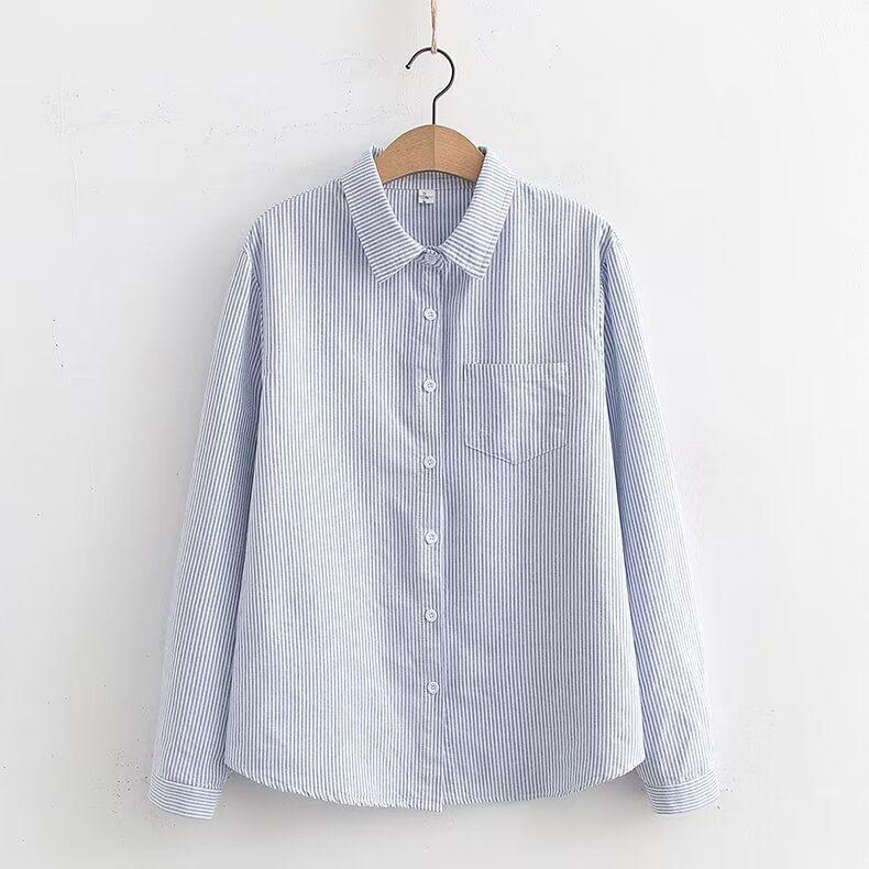 Striped Fleece-Lined Button-Up Shirt Product Image