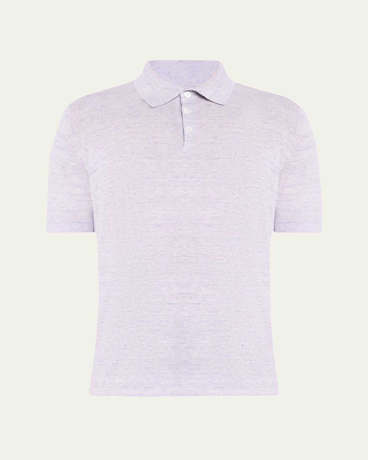 Mens Linen and Cotton Polo Shirt Product Image