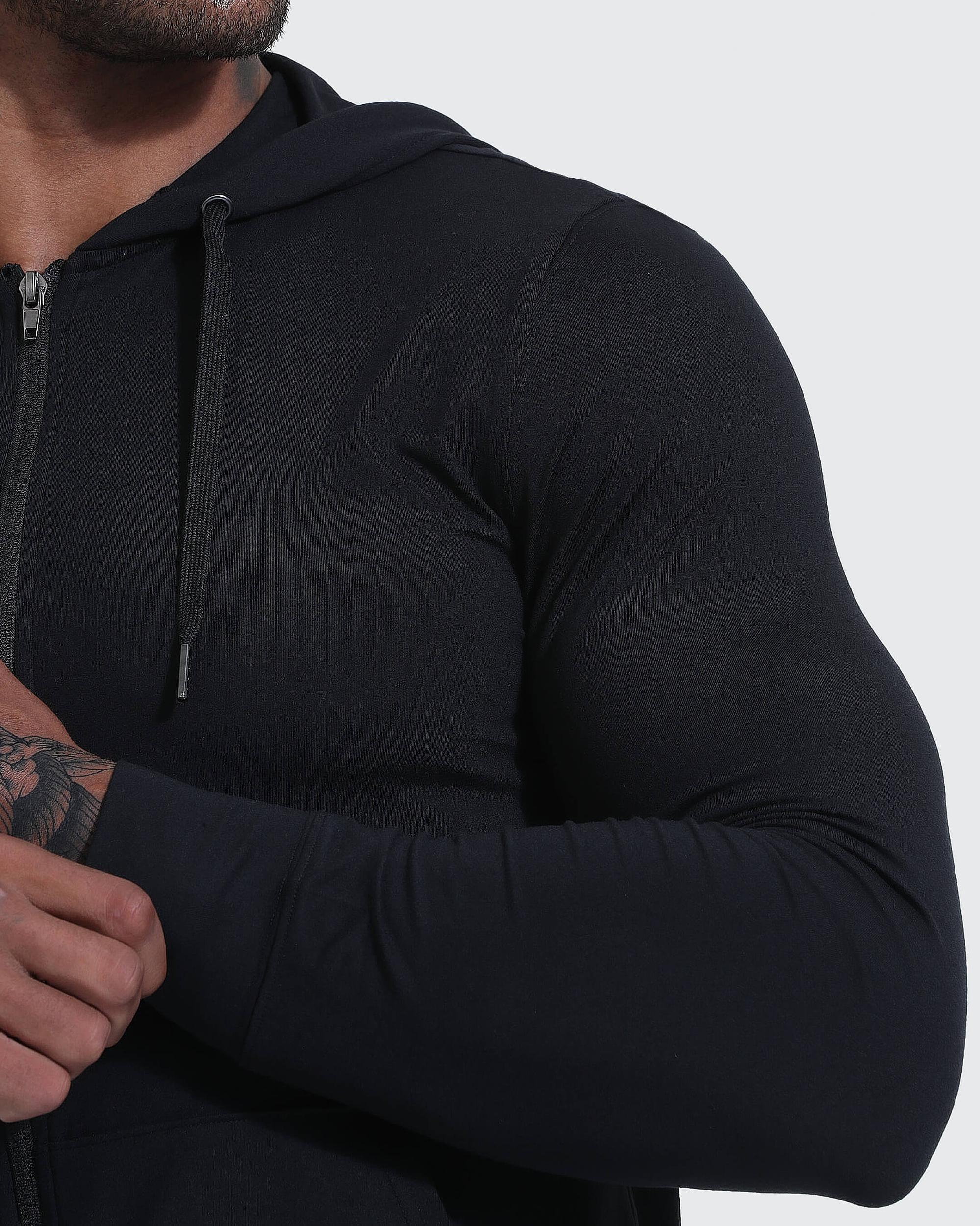 Black Active Comfort Full Zip Hoodie Product Image
