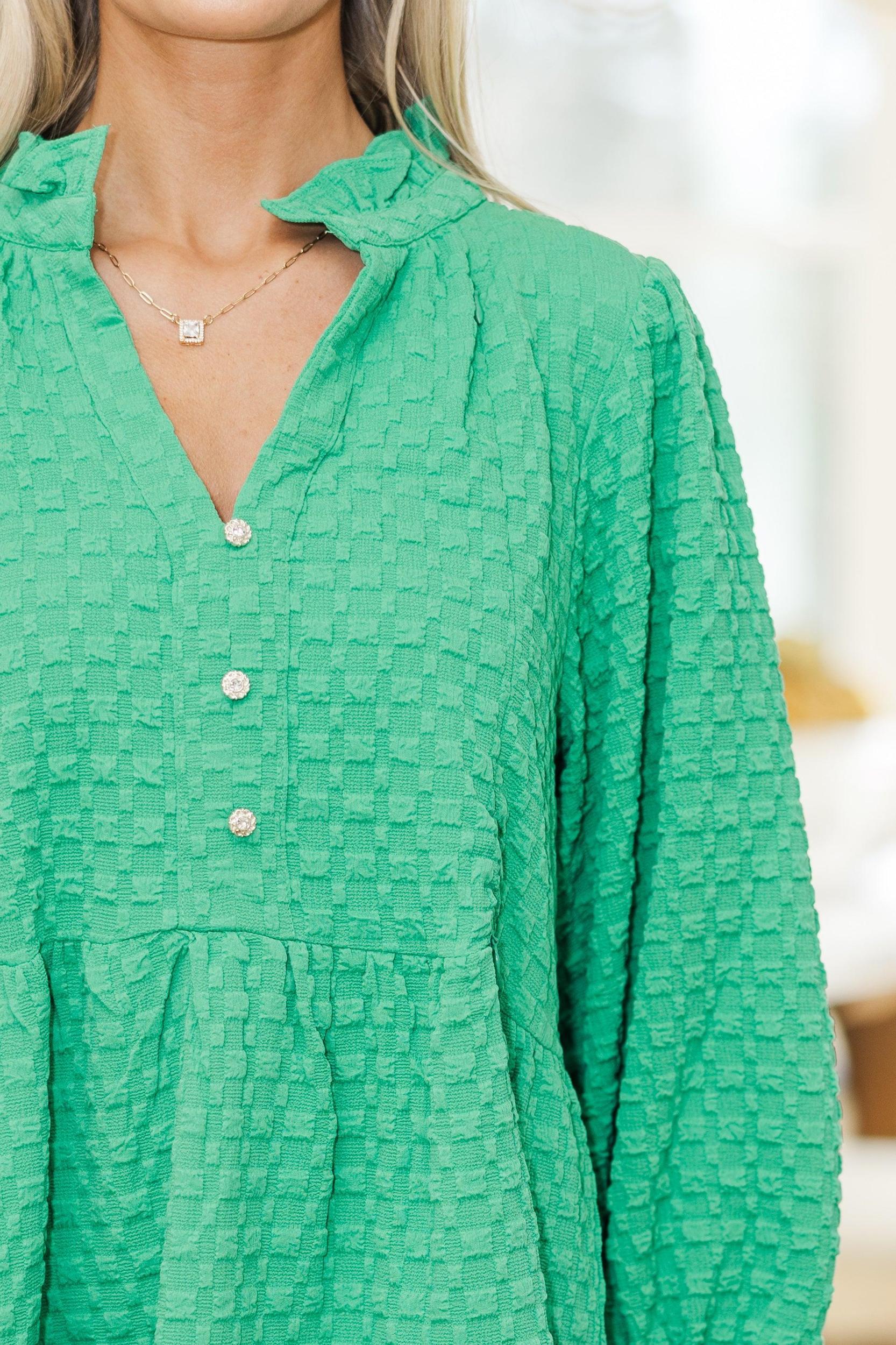 NURSING COLLECTION: All Up To You Green Textured Dress Female Product Image