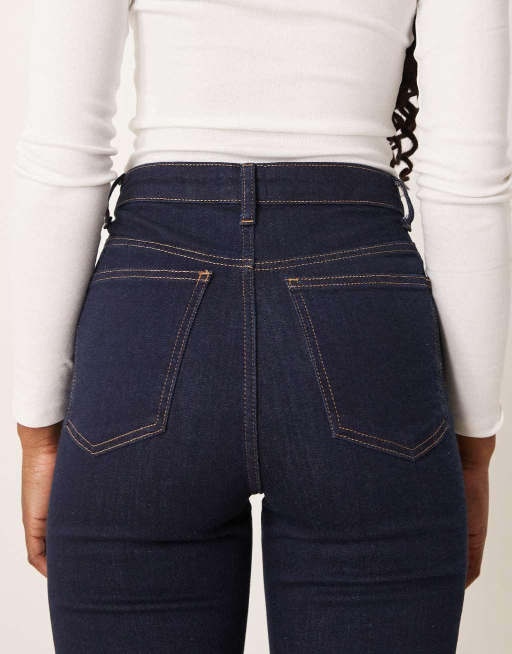 ASOS DESIGN comfort stretch straight leg jeans with twisted seam Product Image
