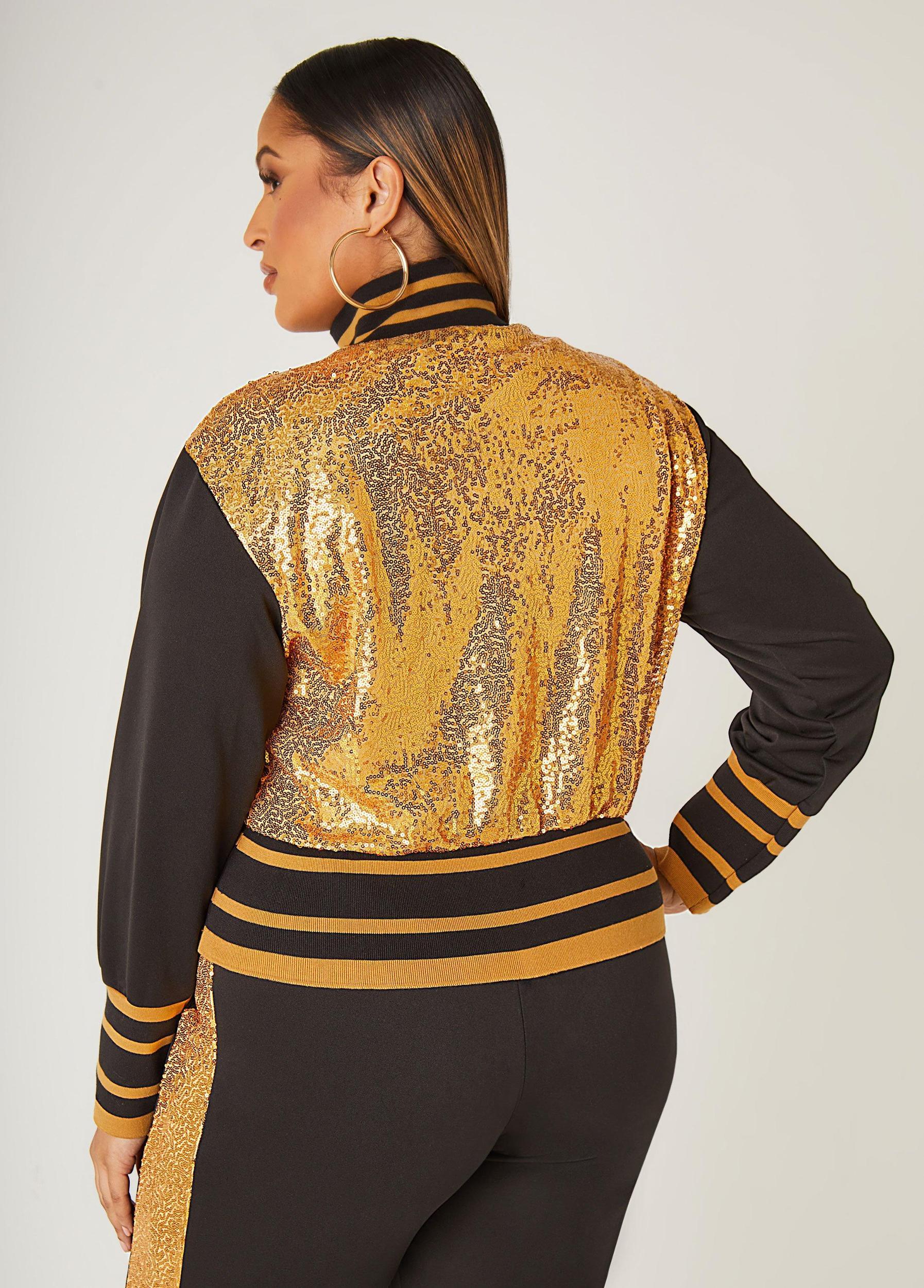Striped Sequined Track Jacket Product Image