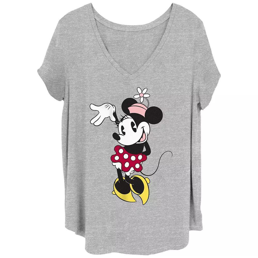 Disney's Minnie Mouse Wave Juniors' Plus Graphic Tee, Women's, Size: 2XL, Grey Gray Product Image