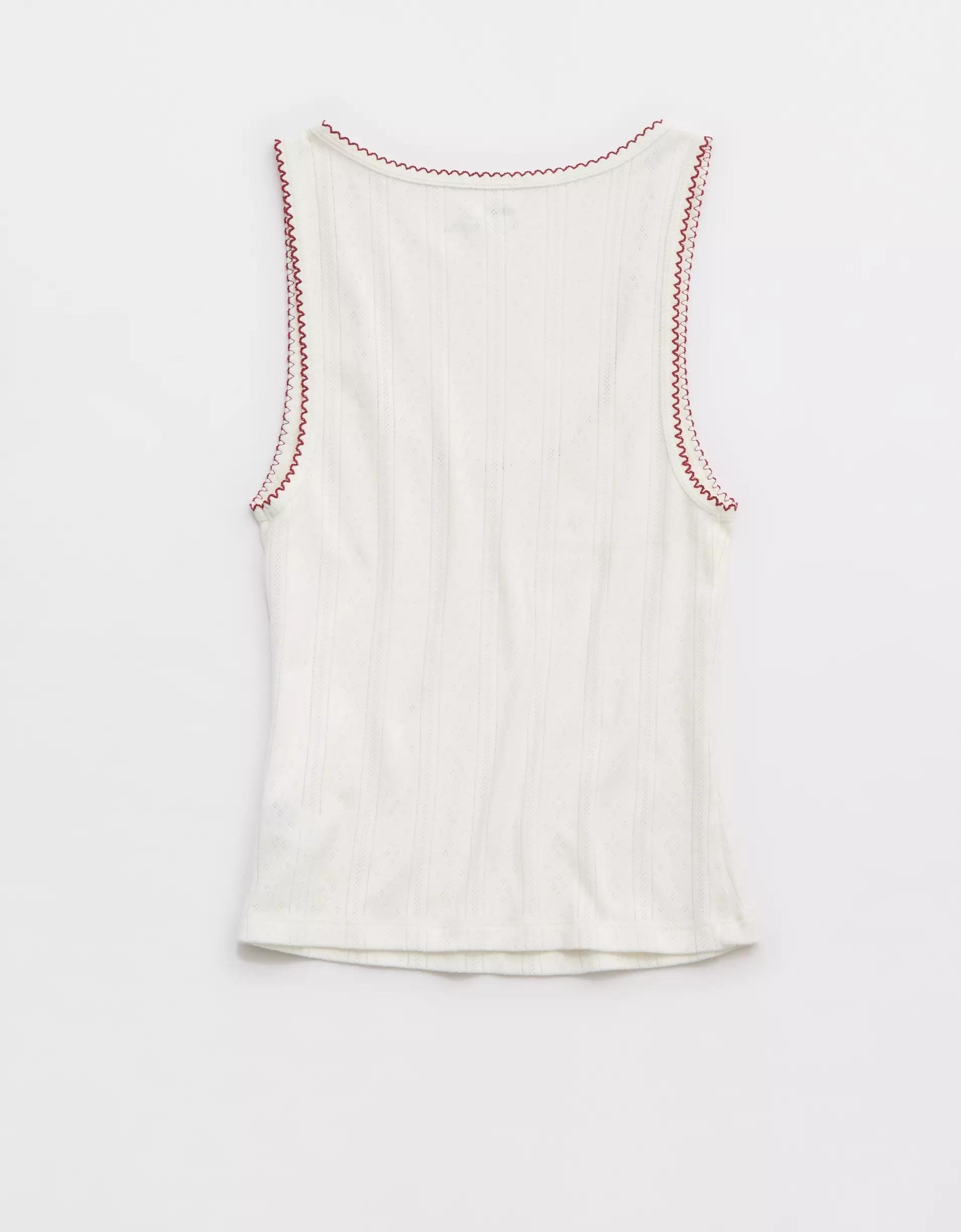 Aerie Off-Duty Pointelle Tank Top Product Image