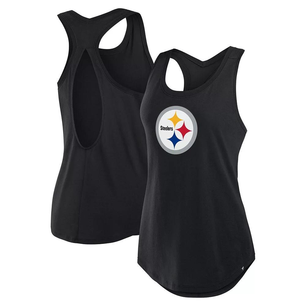 Women's Fanatics Black Pittsburgh Steelers Iron Fan Tank Top, Size: XS Product Image