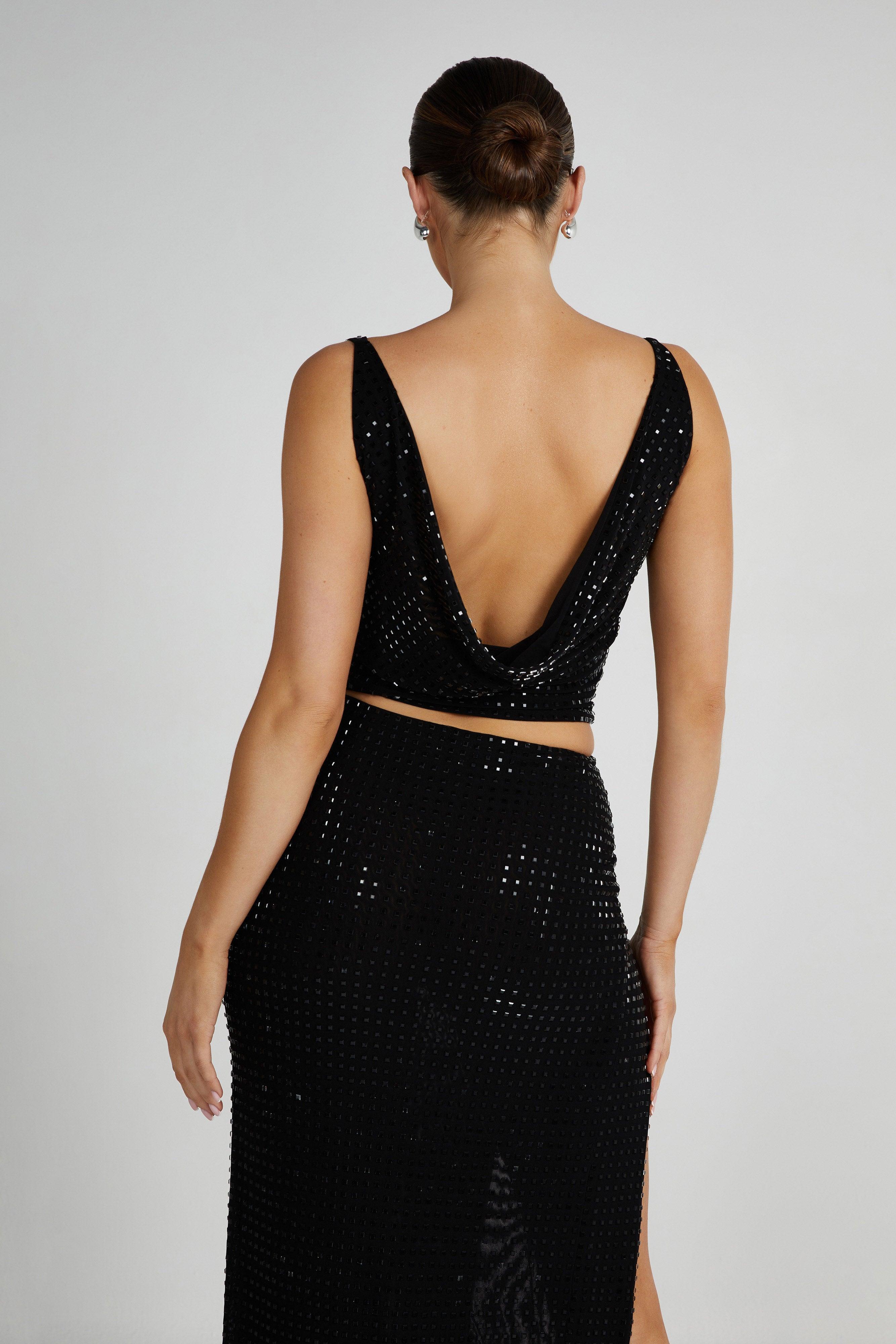 Ellery Square Diamante Maxi Skirt - Black Product Image