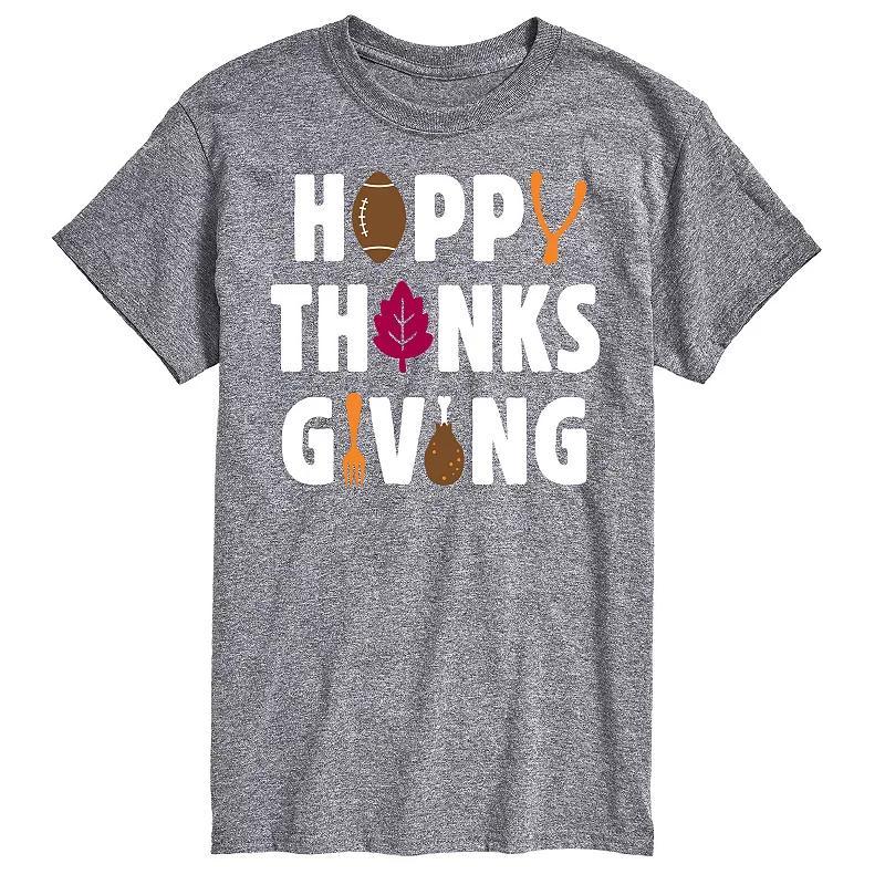Men's Happy Thanksgiving Icons Graphic Tee, Size: XL, Blue Product Image