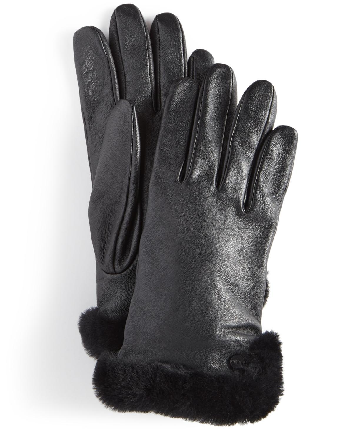 Leather & Shearling Vent Gloves Product Image