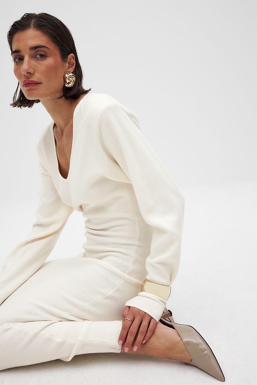 Knitted V-Neck Maxi Dress Product Image