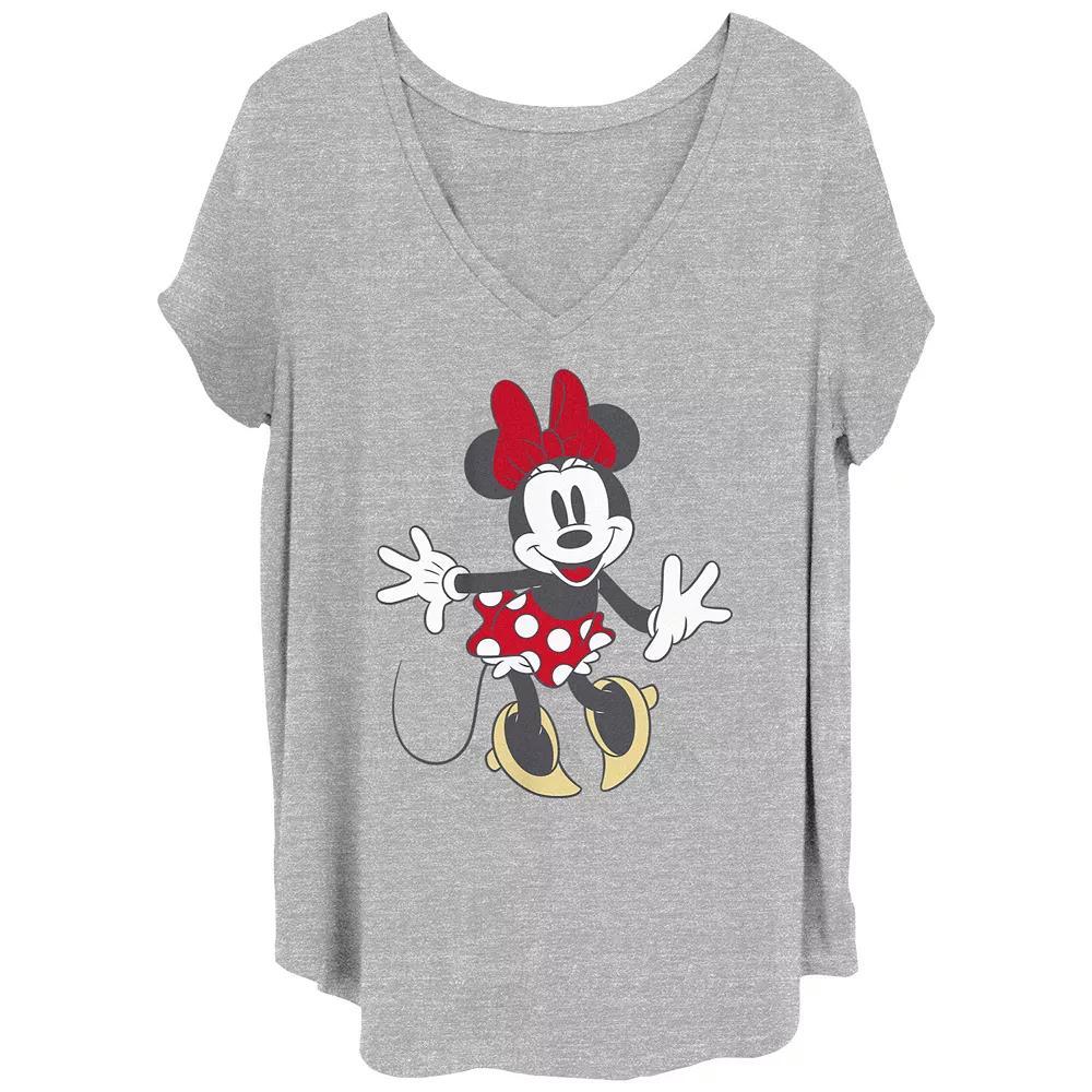 Disney's Minnie Mouse Dots Pose Juniors' Plus Graphic Tee, Women's, Size: 4XL, Grey Gray Product Image