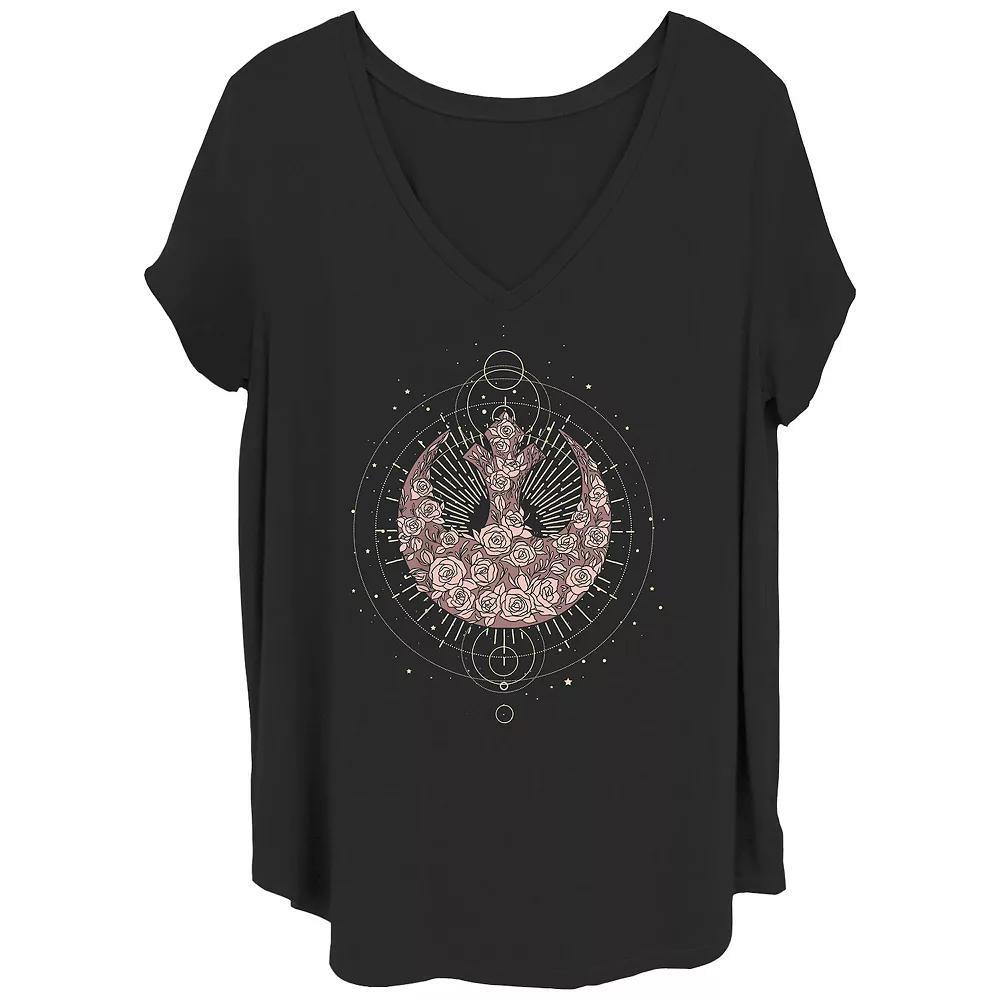Juniors' Plus Zodiac Scorpio Scorpion V-Neck Graphic Tee, Women's, Size: 3XL, Black Product Image