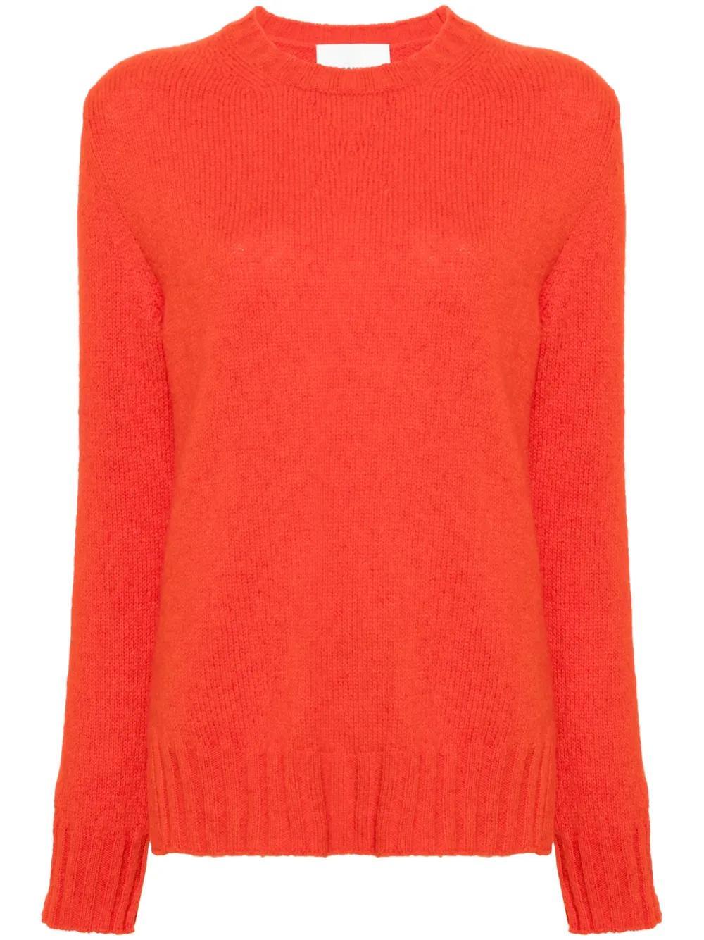 JIL SANDER Crew-neck Knitted Jumper In Red Product Image
