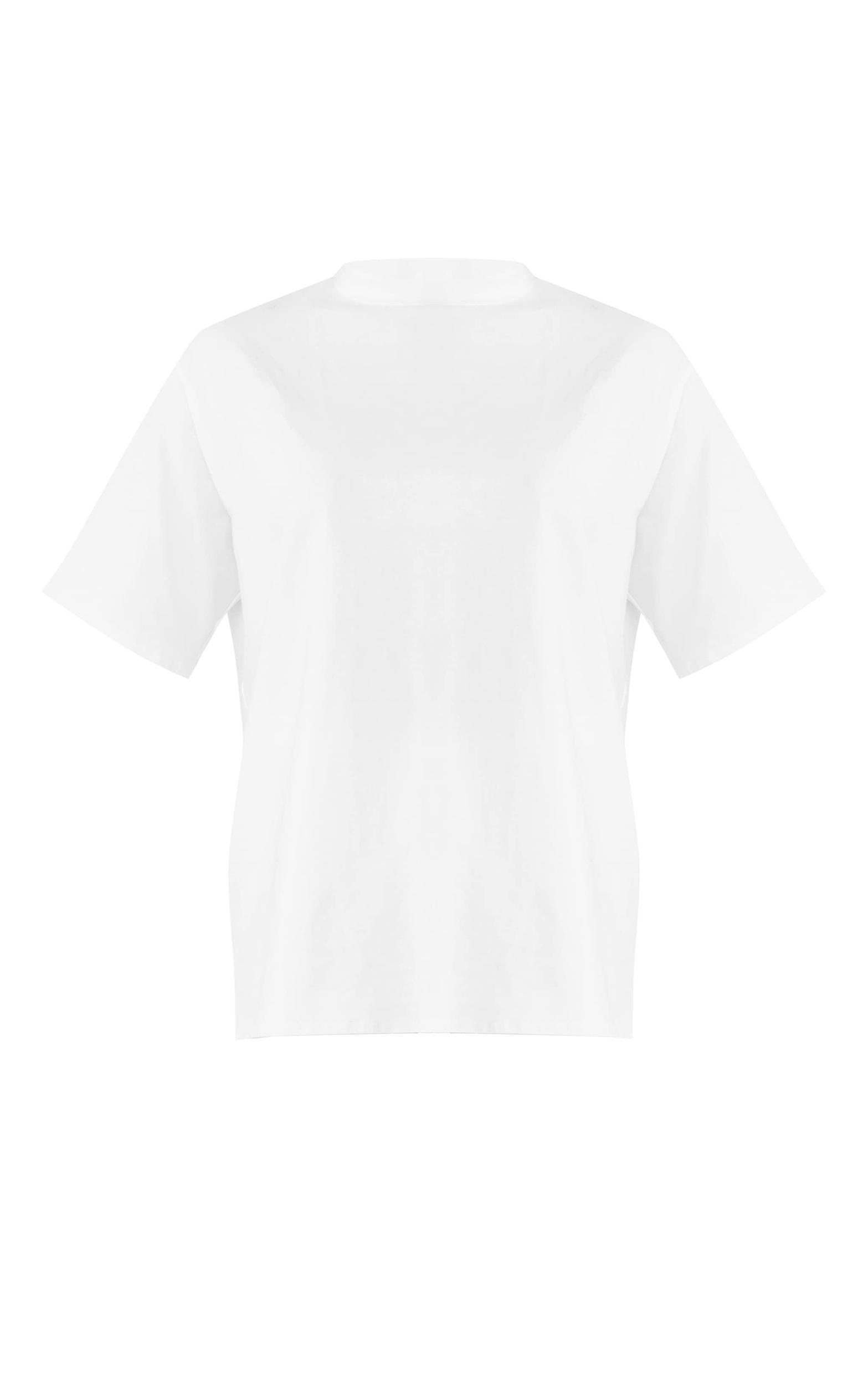 White Cotton Basic Oversized T-shirt Product Image
