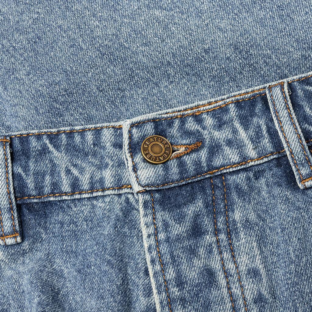 Berry Wide Denim Short - Vintage Med Blue Male Product Image