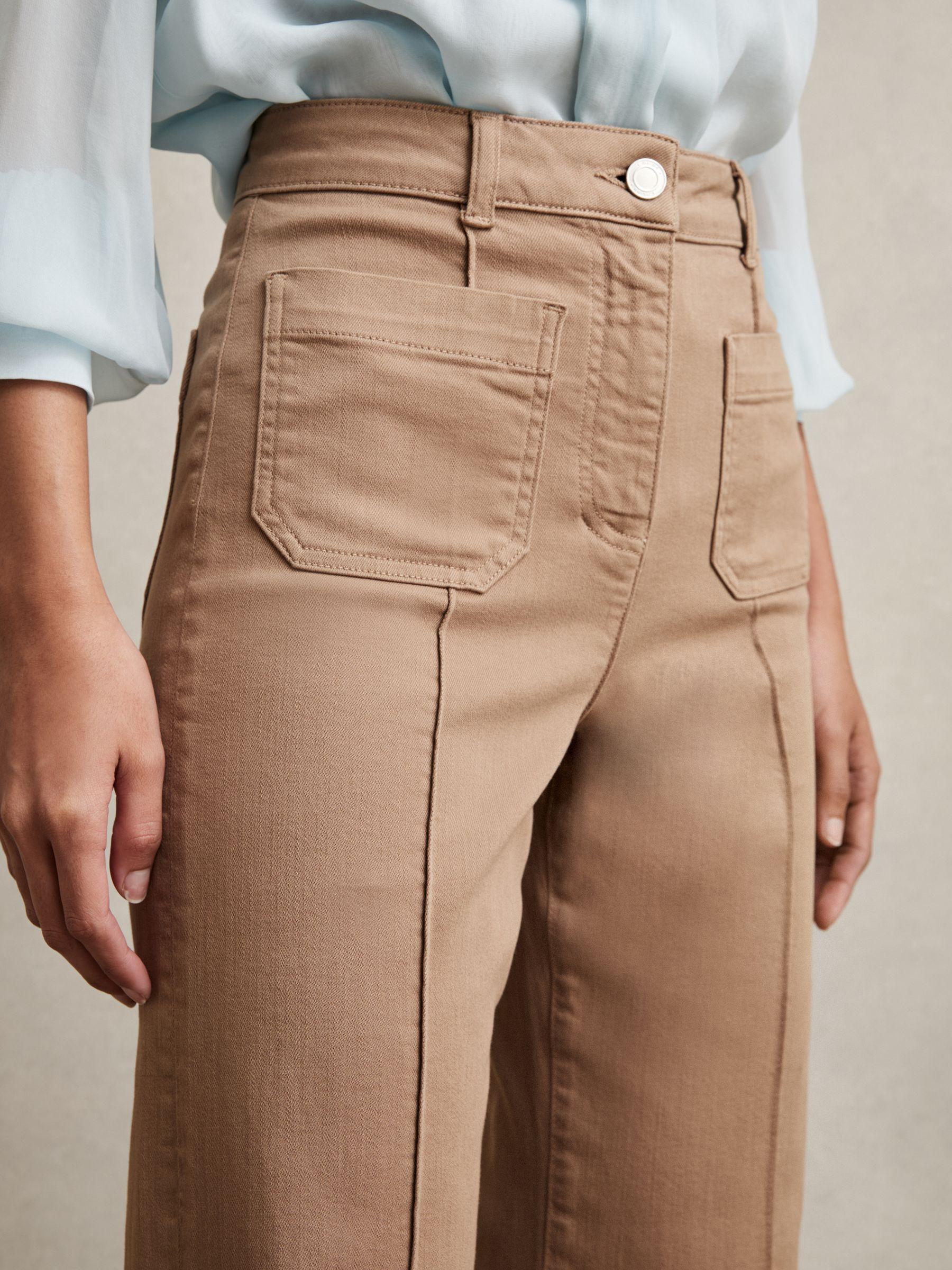 Petite Stretch-Cotton Wide-Leg Jeans in Light Blue Product Image