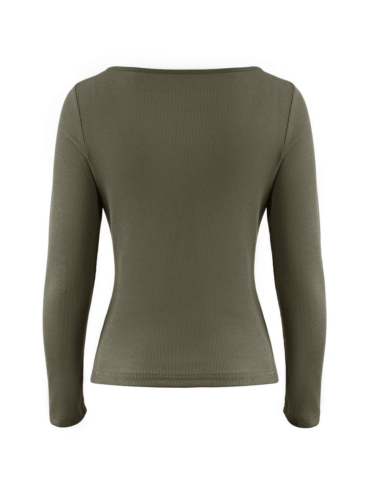 Lace Trim Black Long Sleeve Knit Top Product Image