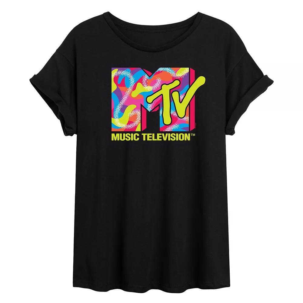 Juniors' MTV Malibu Skate Oversized Tee, Girl's, Size: XL, Black Product Image