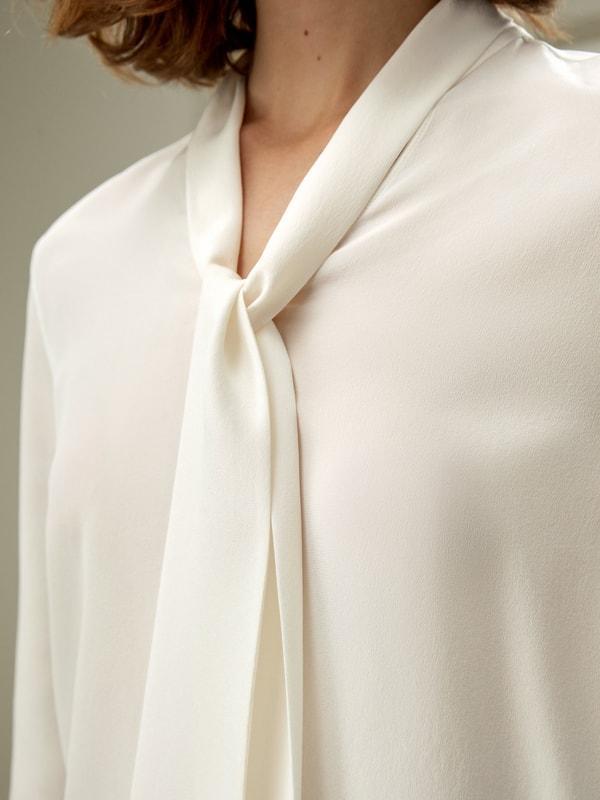 Silk Bowtie Blouse Product Image
