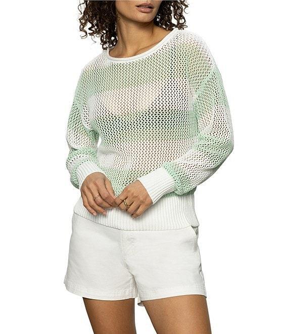 Sanctuary Open Knit Crew Neck Long Sleeve Sweater Product Image