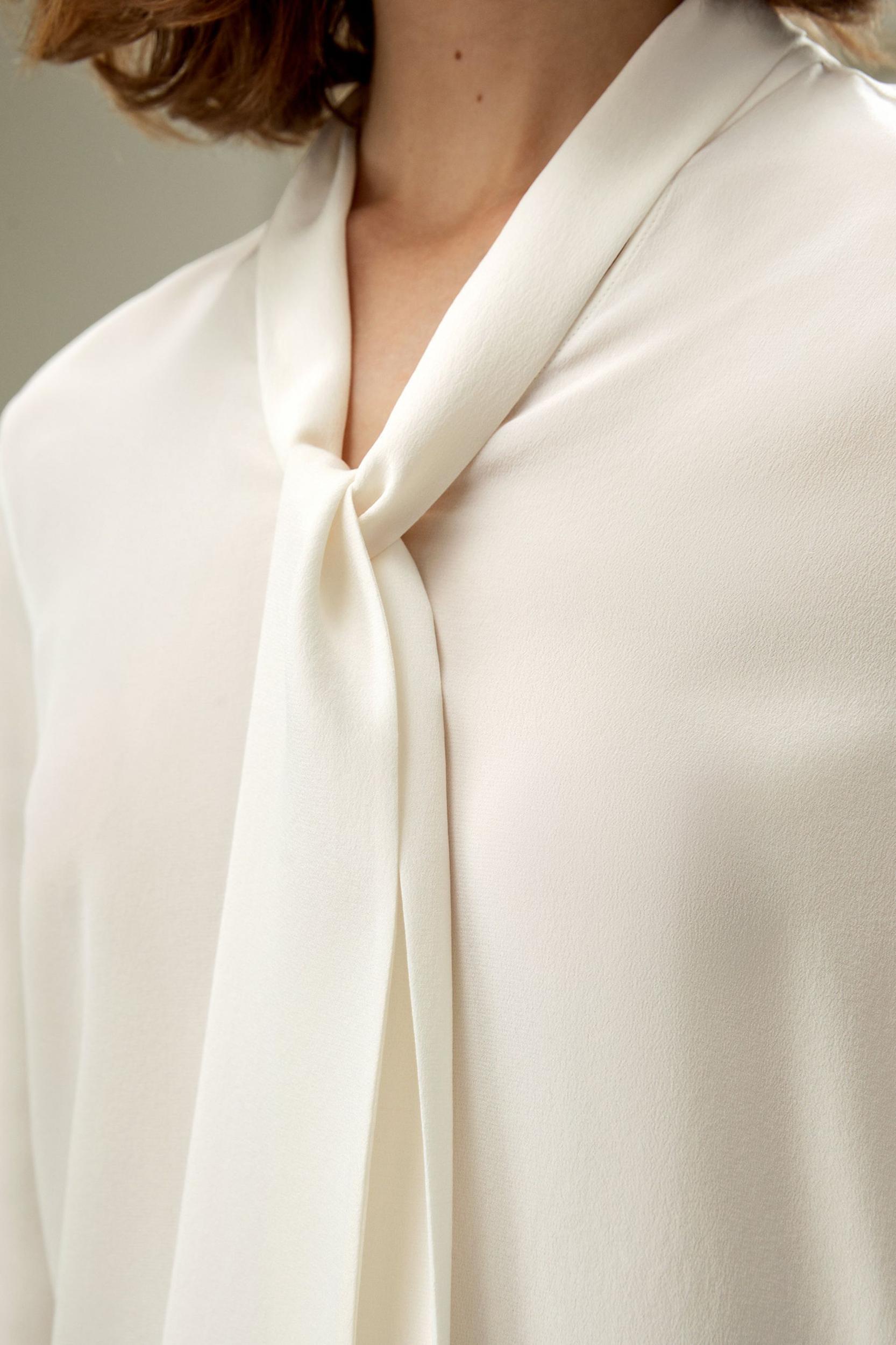 Silk Bowtie Blouse Product Image
