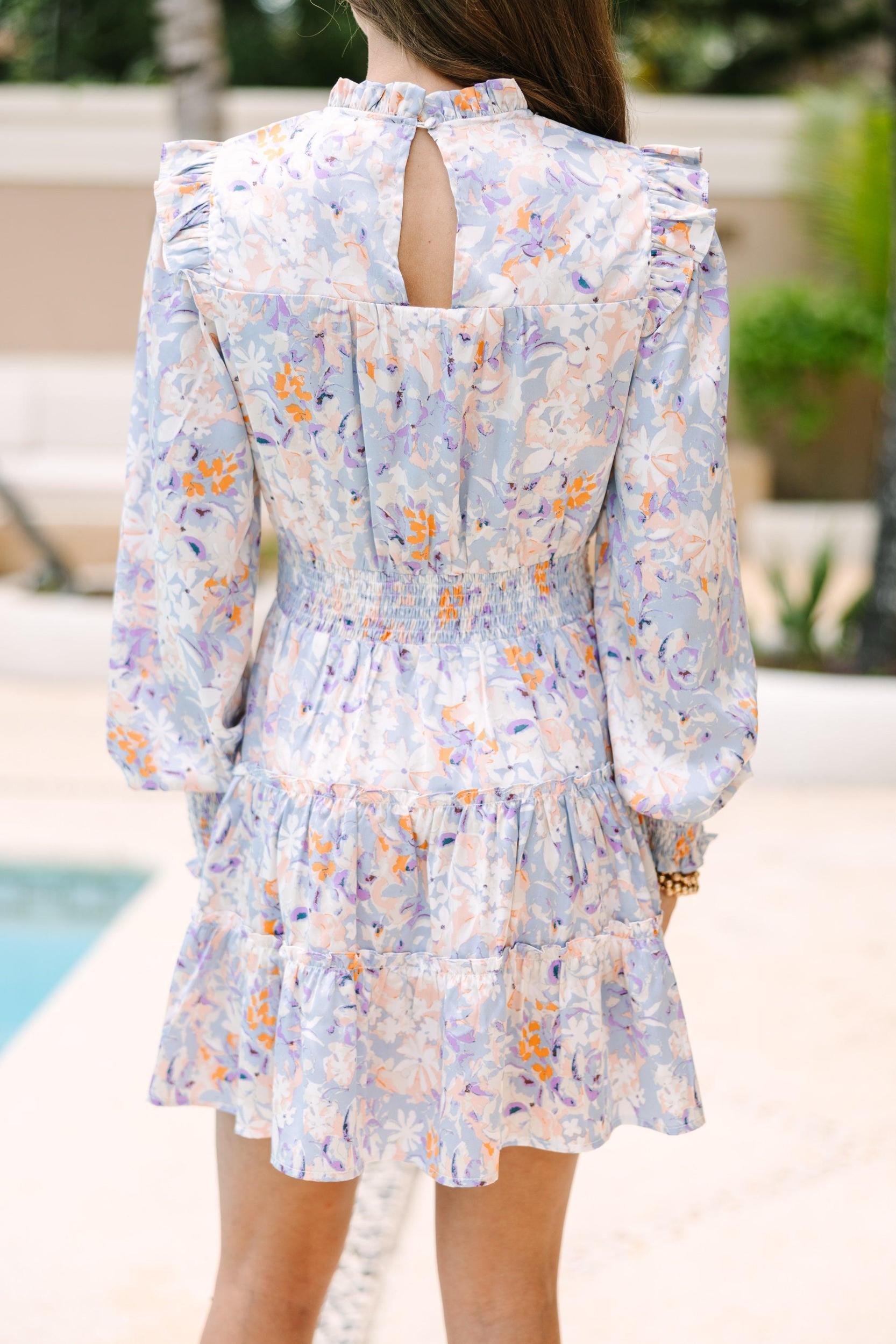Walk My Way Light Blue Floral Dress Female Product Image