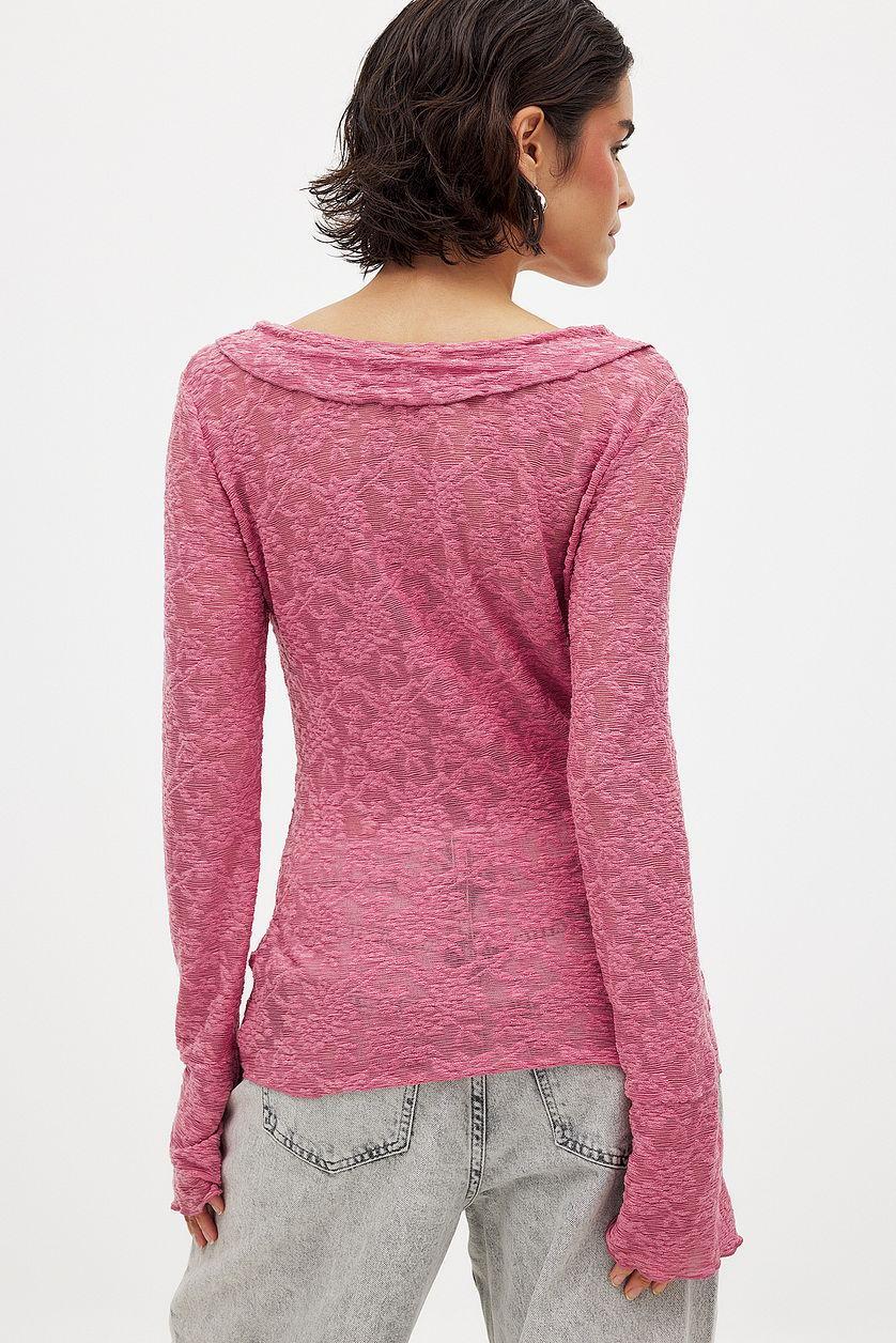 Floral Long Sleeve Tie Top Product Image
