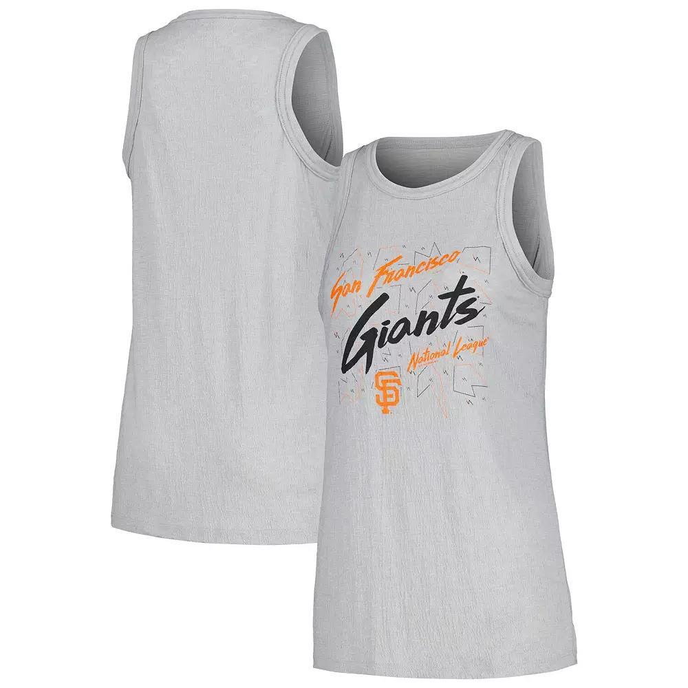 Women's Soft as a Grape Gray San Francisco Giants Gauze High Neck Tank Top, Size: Medium, Grey Product Image