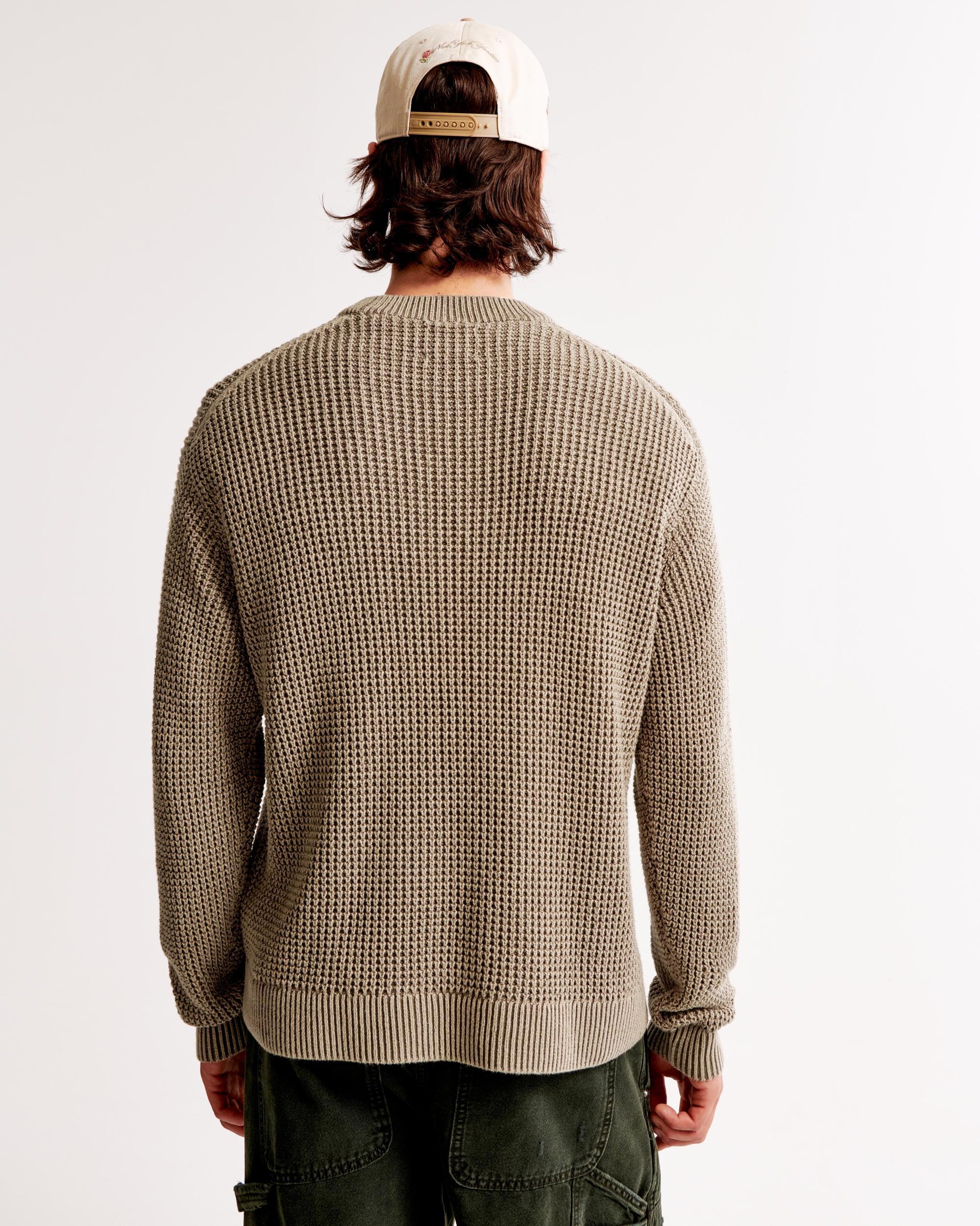 Oversized Waffle Crew Sweater Product Image