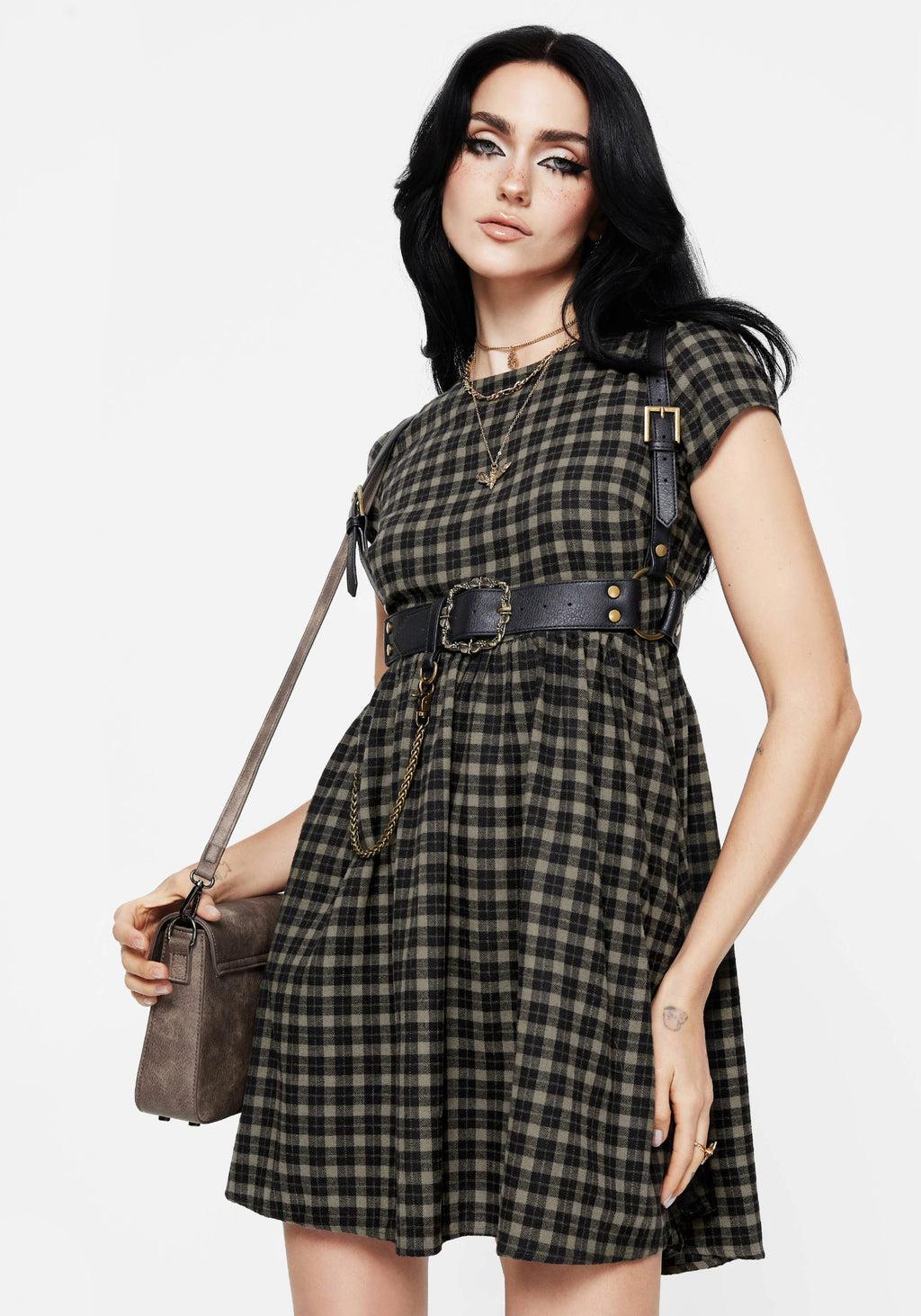 Terra Mini Smock Dress - Olive Product Image