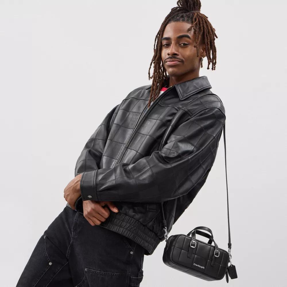 Alter/Ego Mini Satchel Bag In Checkerboard Upcrafted Leather With Crossbody Strap Product Image
