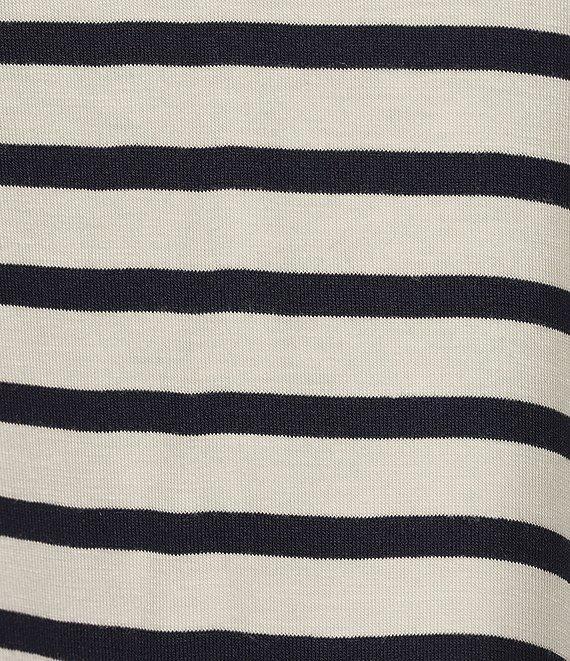 Moa Moa Plus Size Striped Short Sleeve Top Product Image