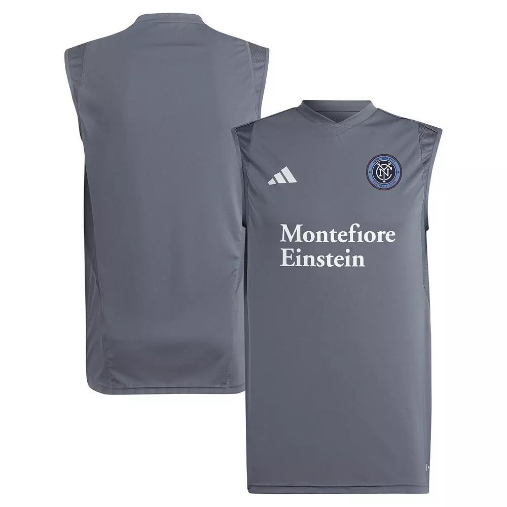 Mens adidas Gray New York City FC 2024 Sleeveless Training Jersey Product Image