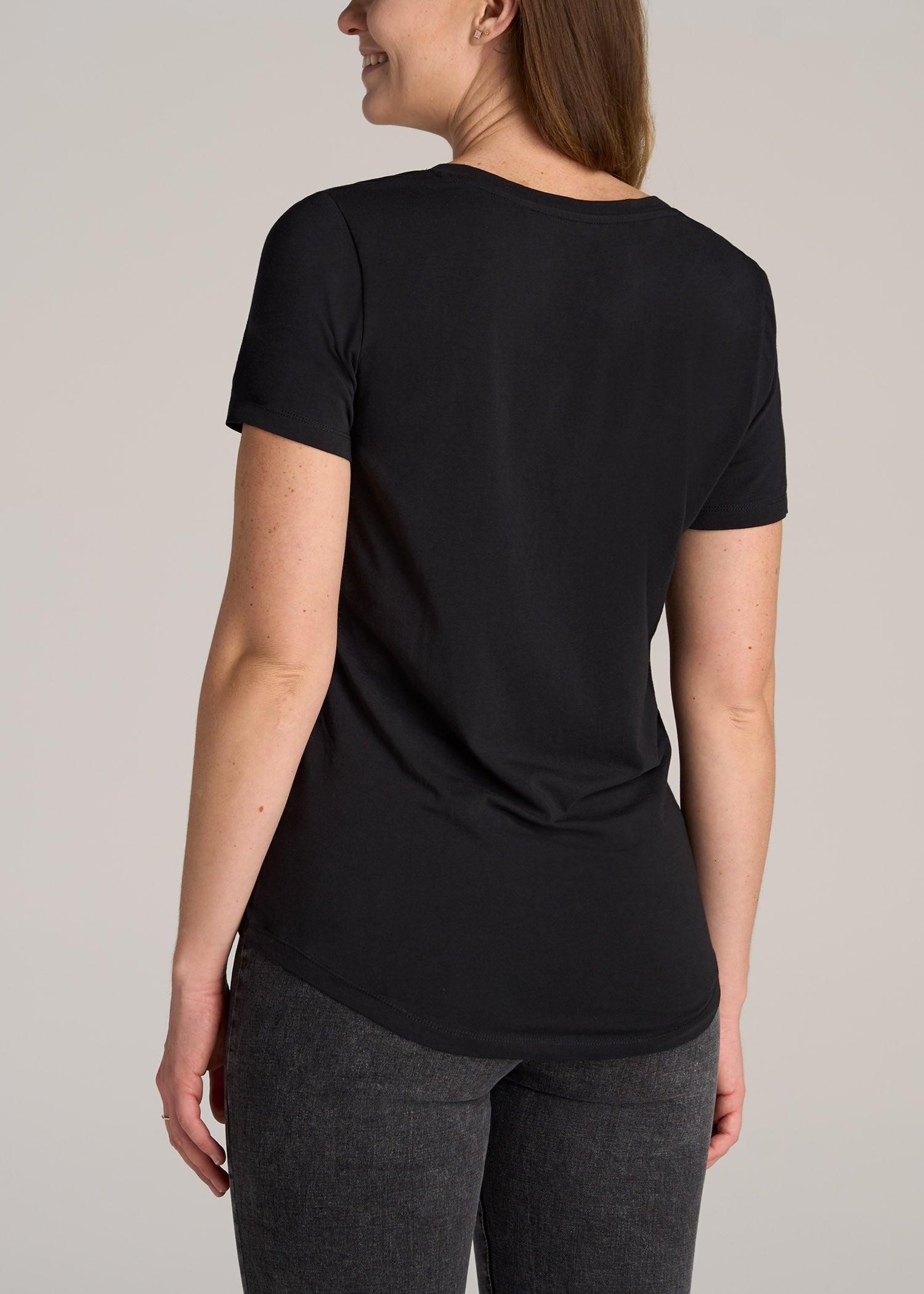 Women's Tall Scoop V-Neck Tee in Black Product Image