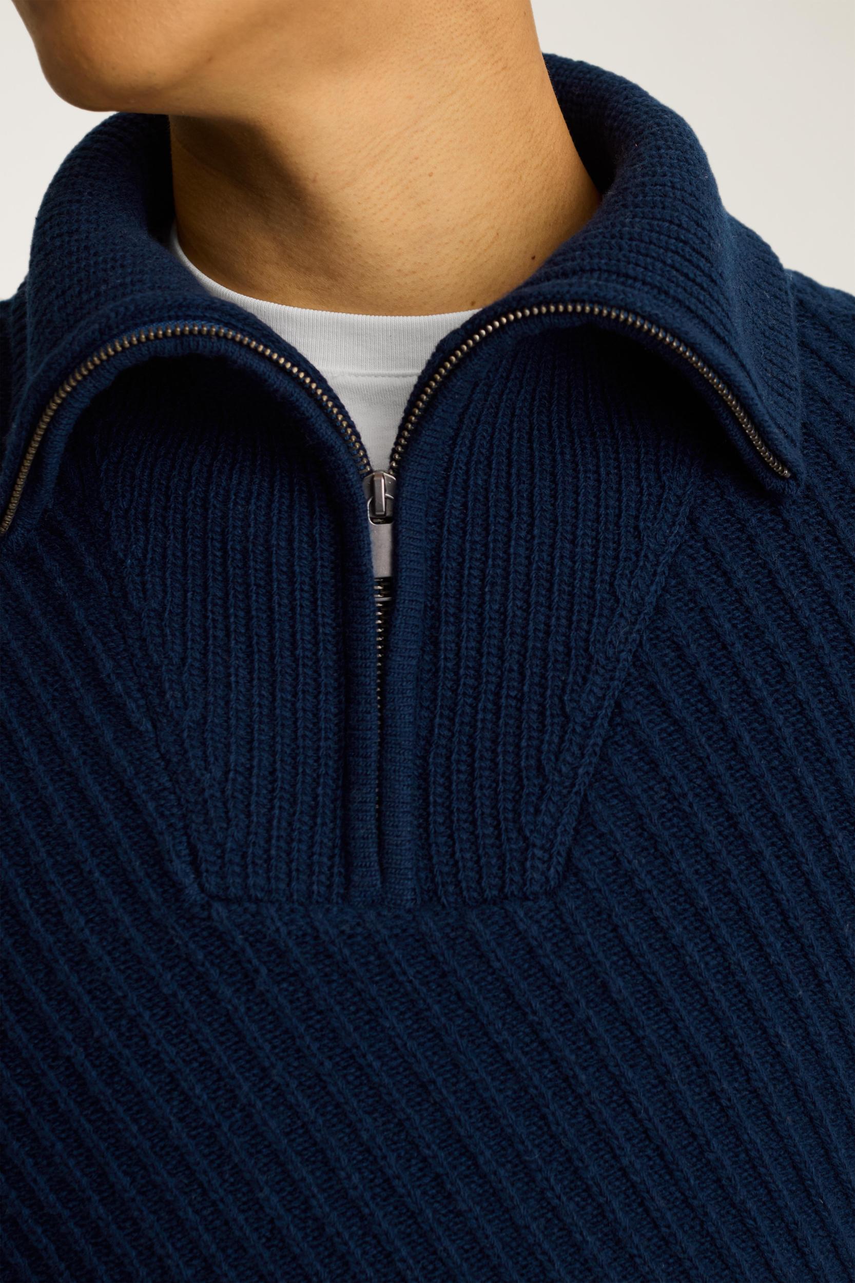 Half-Zip Collared Sweater Product Image
