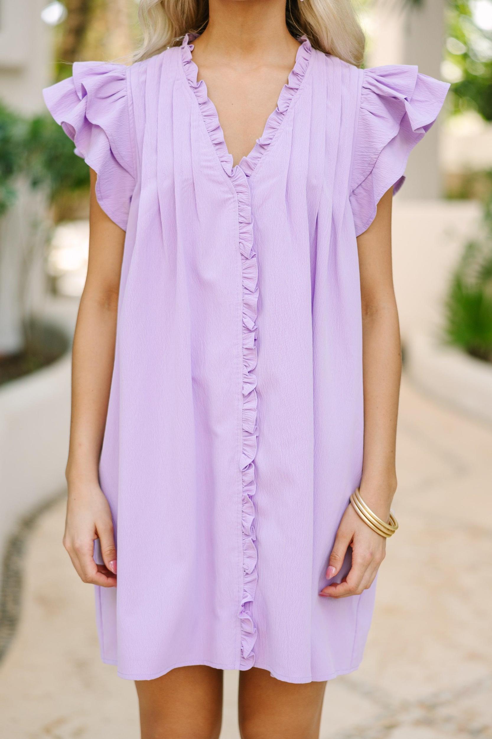 Rise To The Occasion Lilac Purple Ruffled Dress Female Product Image