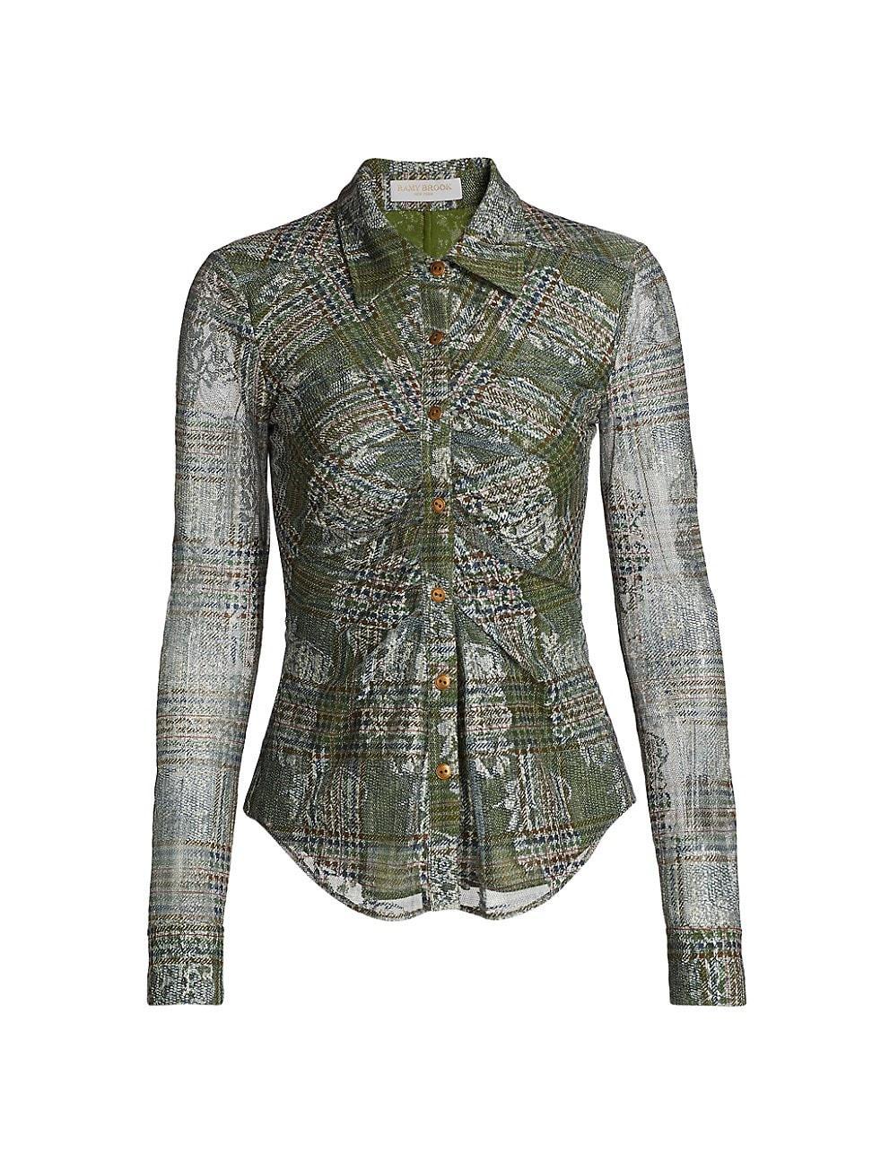 Womens Hamilton Floral Plaid Blouse Product Image