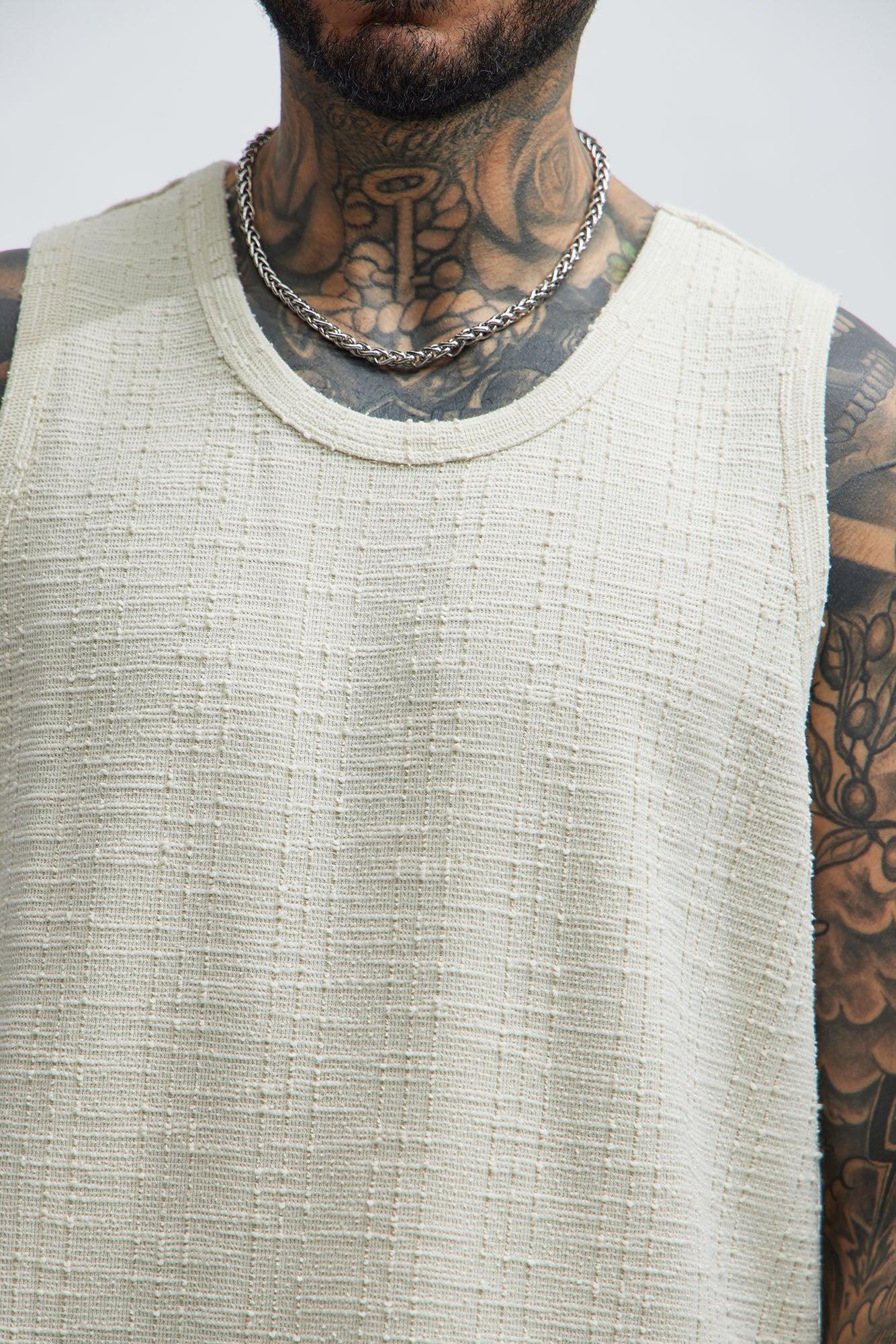 Jordan Textured Tank Top - Off White Product Image